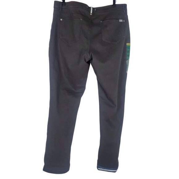 NEW LL Bean Flannel Lined Jeans Perfect Stretch Straight Leg Womens 16 Black - Picture 3 of 13